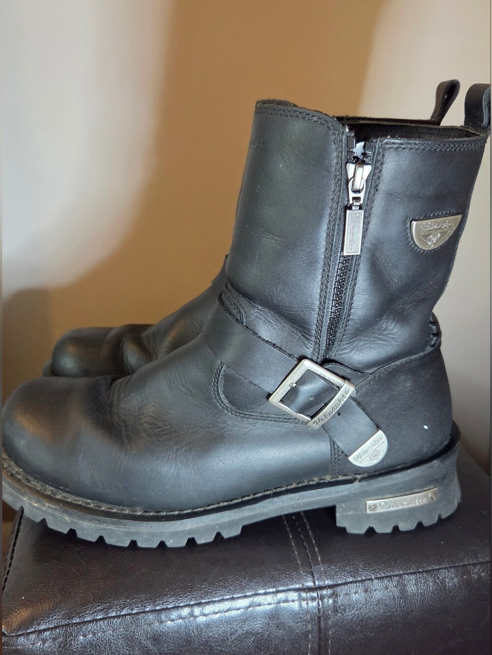 Milwaukee Motorcycle Company MB407 Men's Leather Afterburner Boots 11D